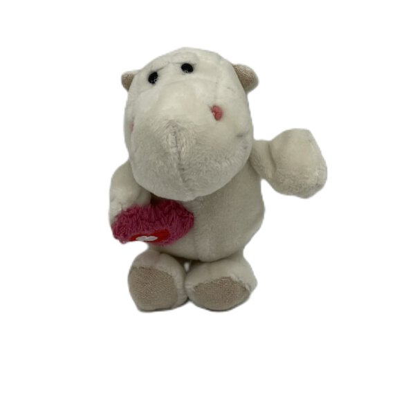 Nilpferd-Schlüsselanhänger weiß mit Herz