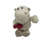 Nilpferd-Schlüsselanhänger weiß mit Herz