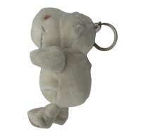 Nilpferd-Schlüsselanhänger weiß mit Herz