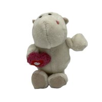 Nilpferd-Schlüsselanhänger weiß mit Herz