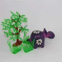 Buntes Speckstein-Nilpferd (Lila)