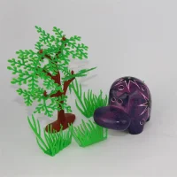 Buntes Speckstein-Nilpferd (Lila)