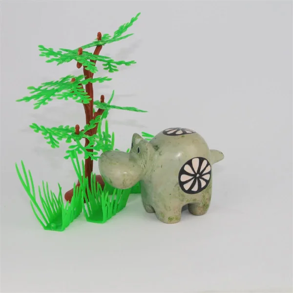 Buntes Speckstein-Nilpferd (Grau)