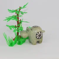 Buntes Speckstein-Nilpferd (Grau)