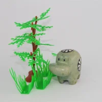 Buntes Speckstein-Nilpferd (Grau)