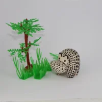 Buntes Speckstein-Nilpferd (Weiß)