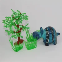 Buntes Speckstein-Nilpferd (Türkis)