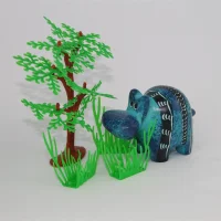 Buntes Speckstein-Nilpferd (Türkis)