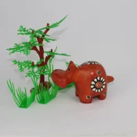 Buntes Speckstein-Nilpferd (Orange)