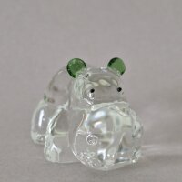 Glaskunst Nilpferd - Elegante Glasfigur mit grünen...