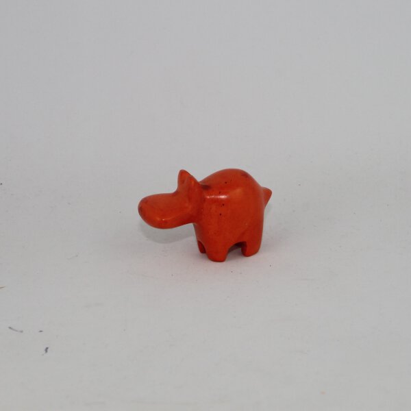 Mini Hippo - orange - aus Speckstein